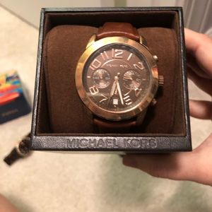 Michael kors leather banded watch